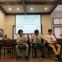 Henry Sate; Eli Greenberg and Sam Lindner waiting to present at Olmos Park City Hall